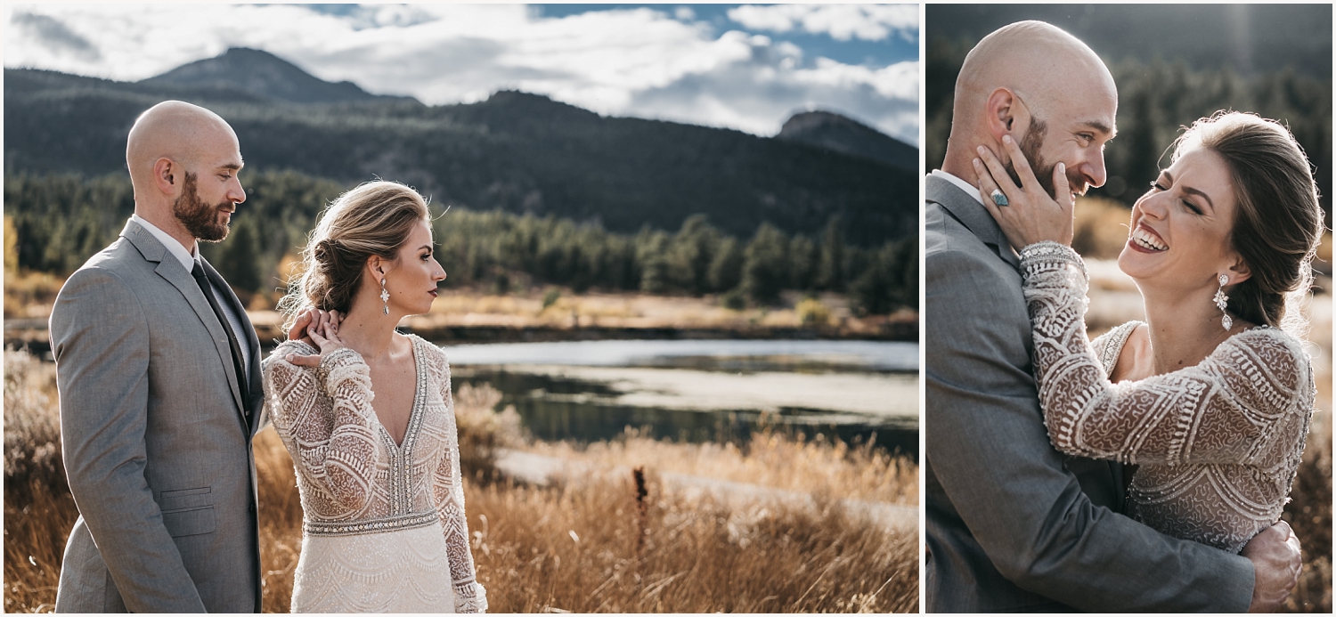 Rocky Mountain National Park elopement of bride and groom