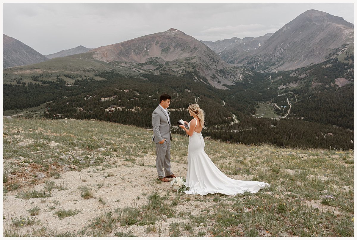Couple self solemnizes in Colorado mountains.