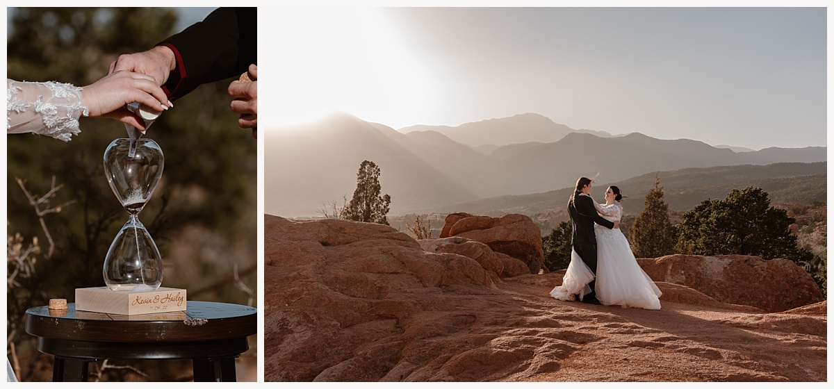 Couples uses sand for unity ceremony during elopement