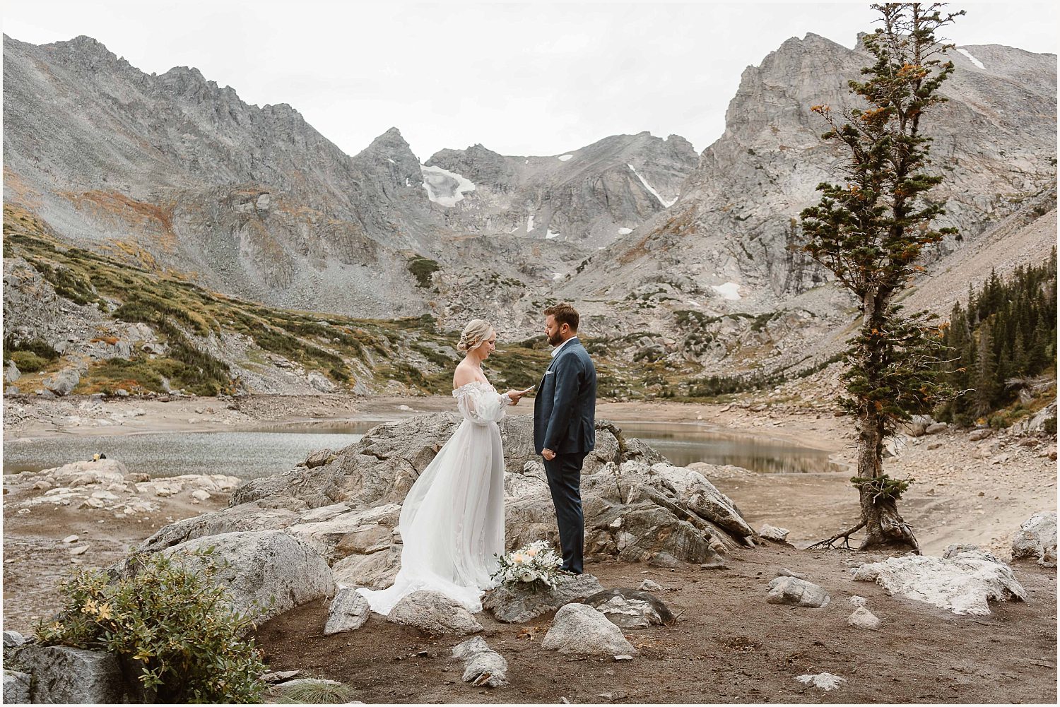 Elopement planning: setting up a scenic sunset ceremony by the lake.