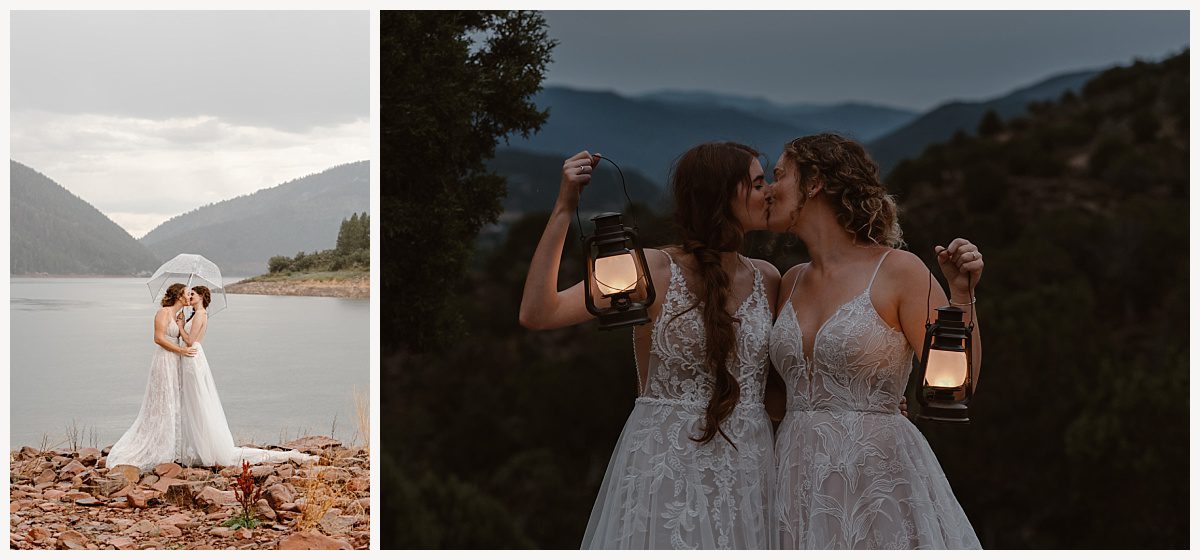 lesbian couple kissing during elopement, Should I elope, How do I elope, Is eloping right for me, colorado elopement, elopement, colorado elopement photographer, colorado elopement photography,