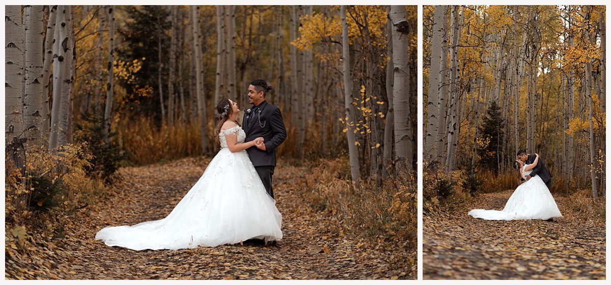 couple eloping in aspen grove, Where to elope, elopement locations, how to pick an elopement location, deciding where to elope, elopement spots, wedding ceremony locations, where to get married outside, married location, where to have elopement location