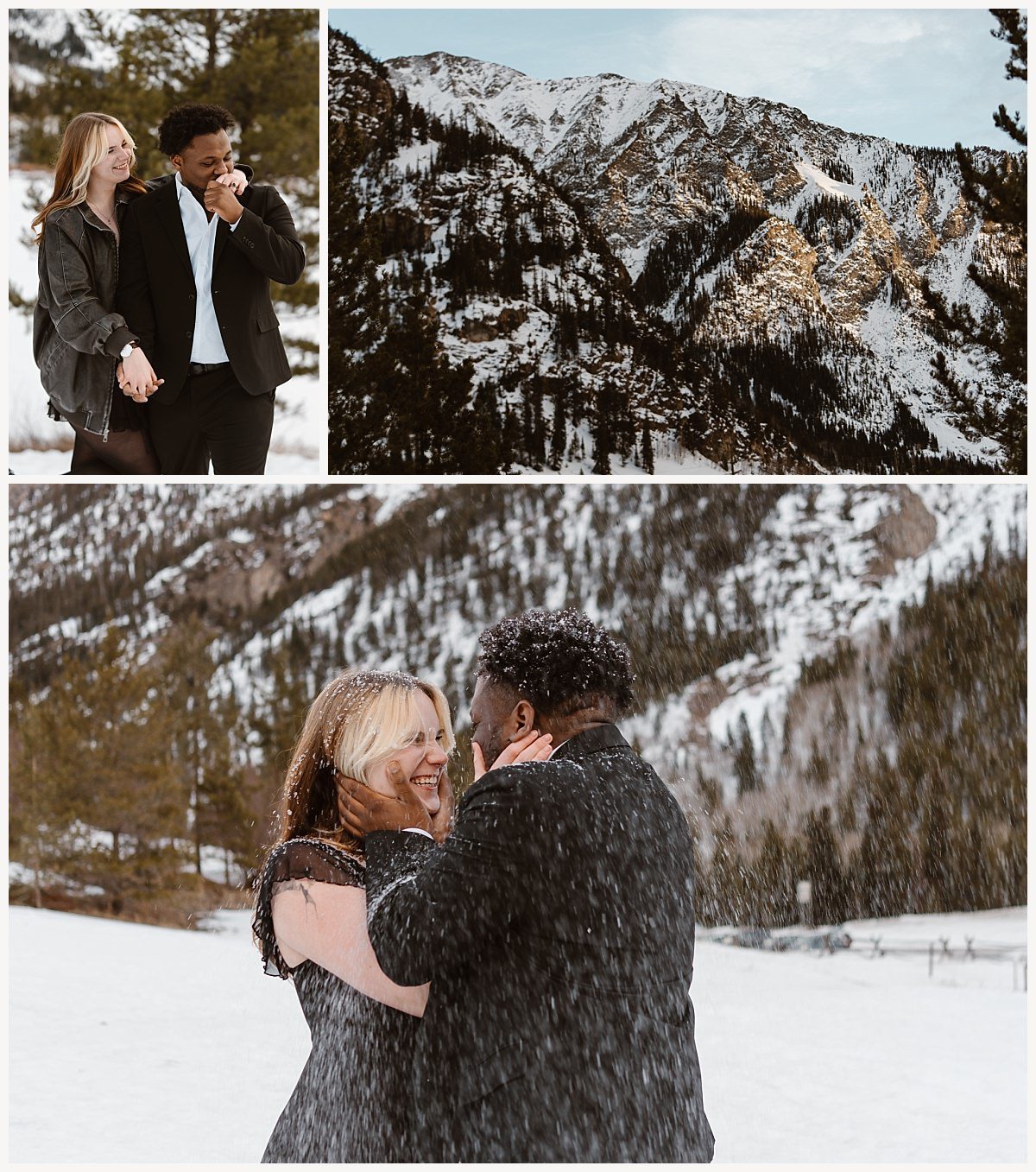 The frozen lake creating a serene backdrop for a Breckenridge proposal.